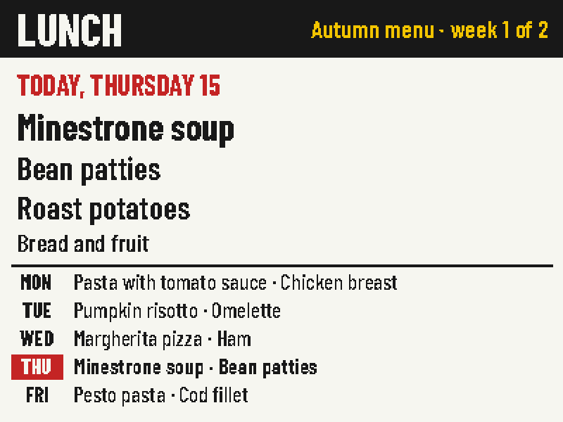 The Lunch page