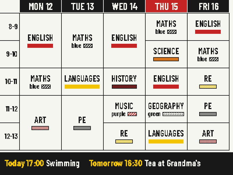 The Week page