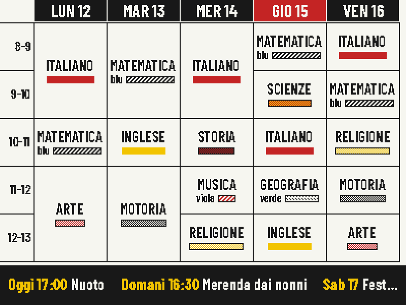 La pagina Settimana